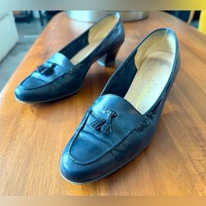 Salvador Ferragamo Navy Blue Tassel Loafers